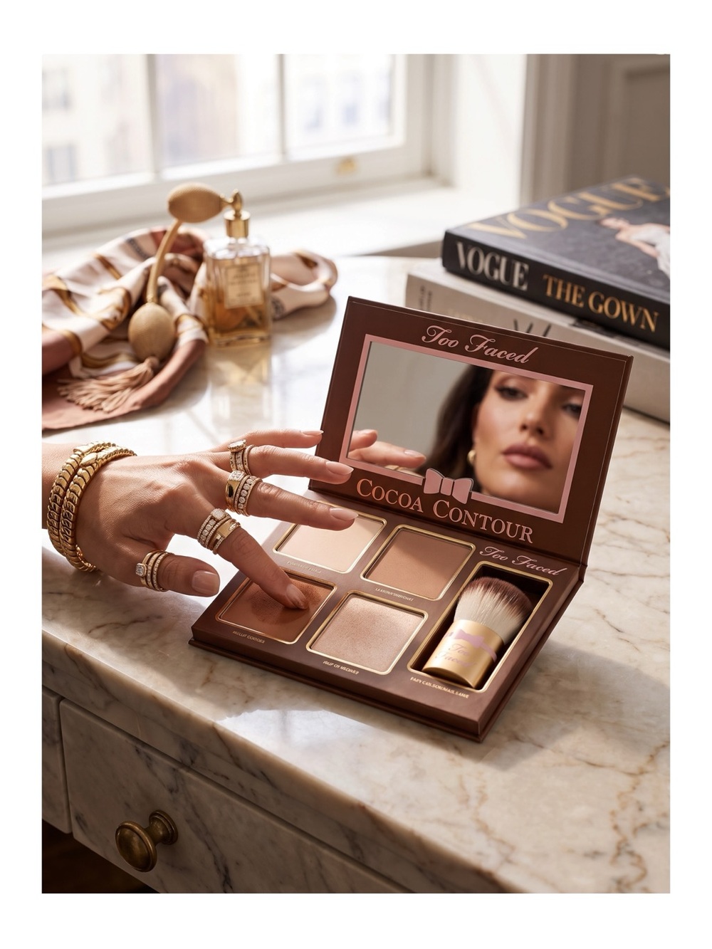 VHTF: new Too Faced ㋛ Cocoa Contour Face Palette Kit ㋛ Baby Buki Brush ㋛ 4 Color